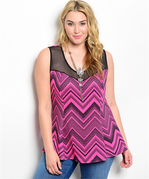 fuschia plus size tops