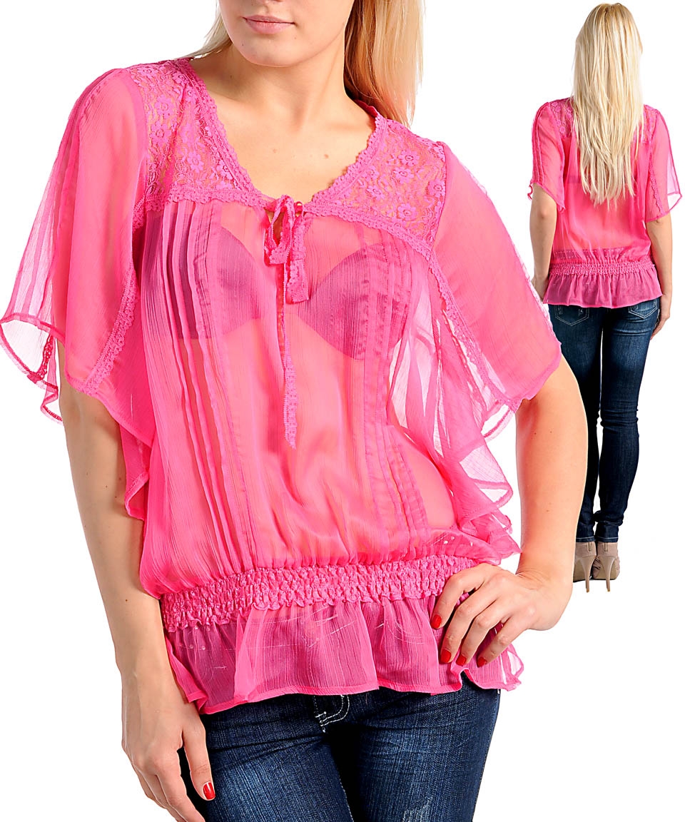 WOMANS PLUS SIZE FUSCHIA PINK RUFFLES AND LACE TOP 3XL 22/24 NWT | eBay