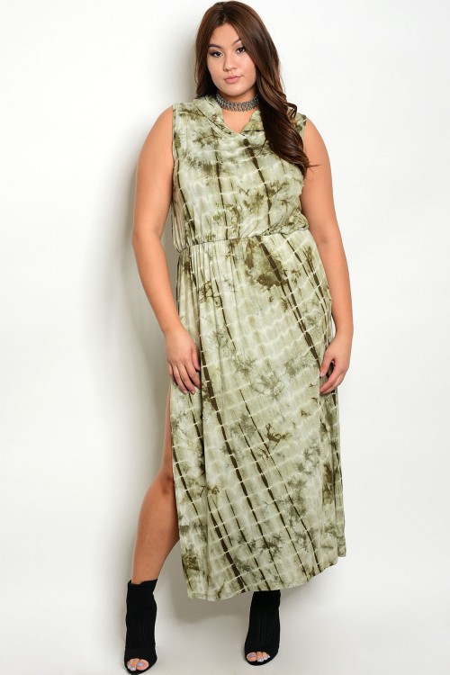 plus size hooded maxi dress