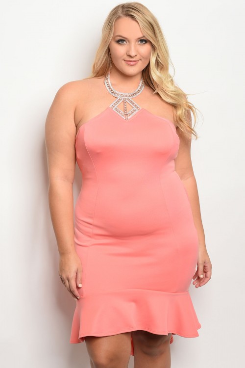 peach bodycon dress Georgia Peach Criss-Cross Back Ribbed Bodycon Mini Dress Apricot main image 0